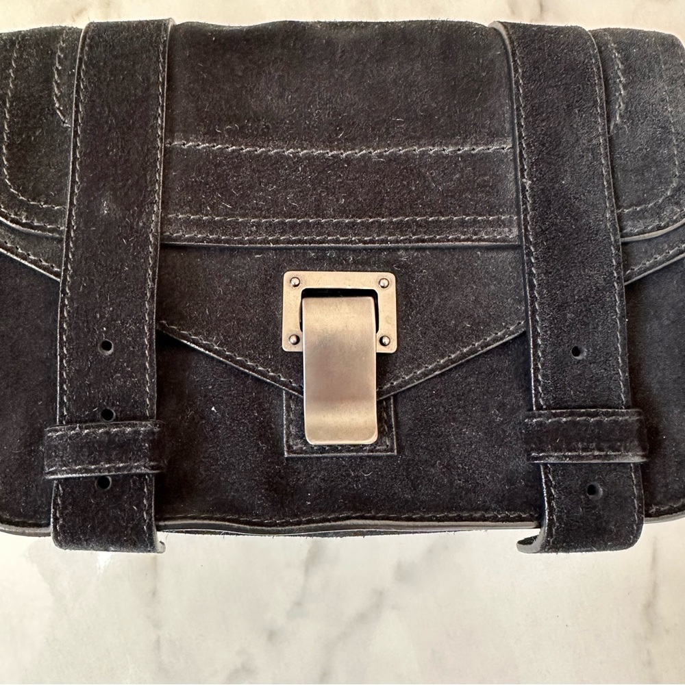 Proenza Schouler PS1 Mini Crossbody in Black Soft Suede - Picture 15 of 16
